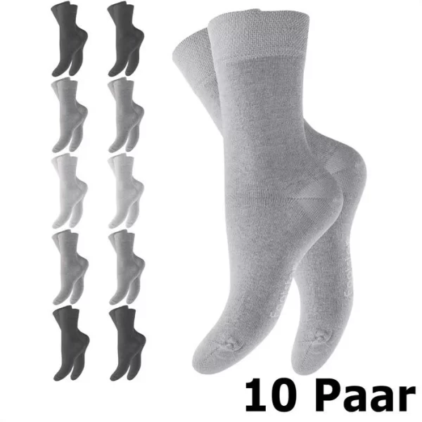 Footstar Arbeitssocken Everyday, Midi, 10 Paar, Unisex, Baumwolle, Grau, Größe 35-38 1