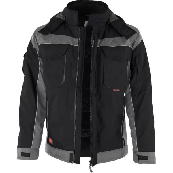 Qualitex Arbeitsjacke PRO, 203045, Winterjacke, Schwarz-grau, Winddicht, Größe L 1