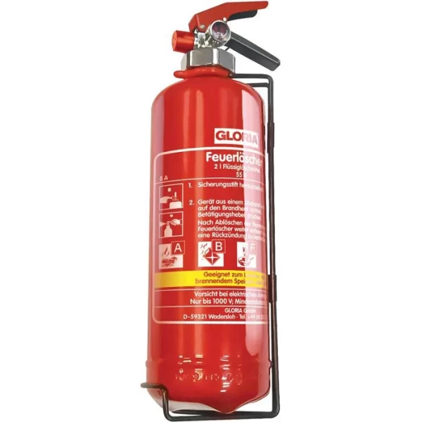 Gloria Feuerlöscher FBDP 2, 2 Liter, 8A, 55B, 40F, Fettbrand, Schaum, Frostsicher 1