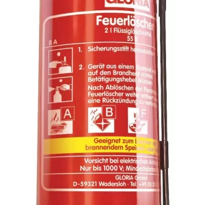Gloria Feuerlöscher FBDP 2, 2 Liter, 8A, 55B, 40F, Fettbrand, Schaum, Frostsicher 13