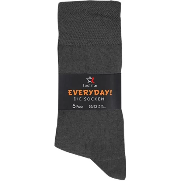 Footstar Arbeitssocken Everyday, Midi, 10 Paar, Unisex, Baumwolle, Grau, Größe 35-38 3